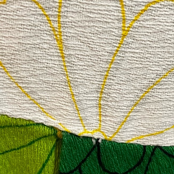 60s Ui-maikai Barkcloth Hawaiian Empire Waist Maxi Floral Dress-M/L - Picture 3 of 4